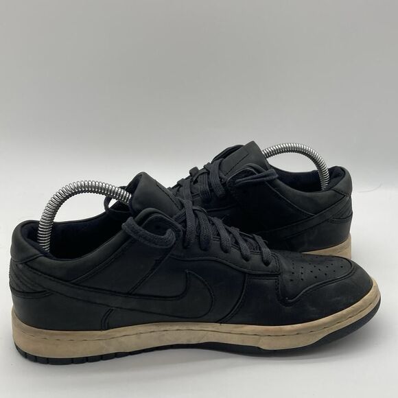 Mens Size 8 NikeLab Dunk Lux Low Black Thick Leather Skate Sneakers Shoes Rare - Picture 6 of 12